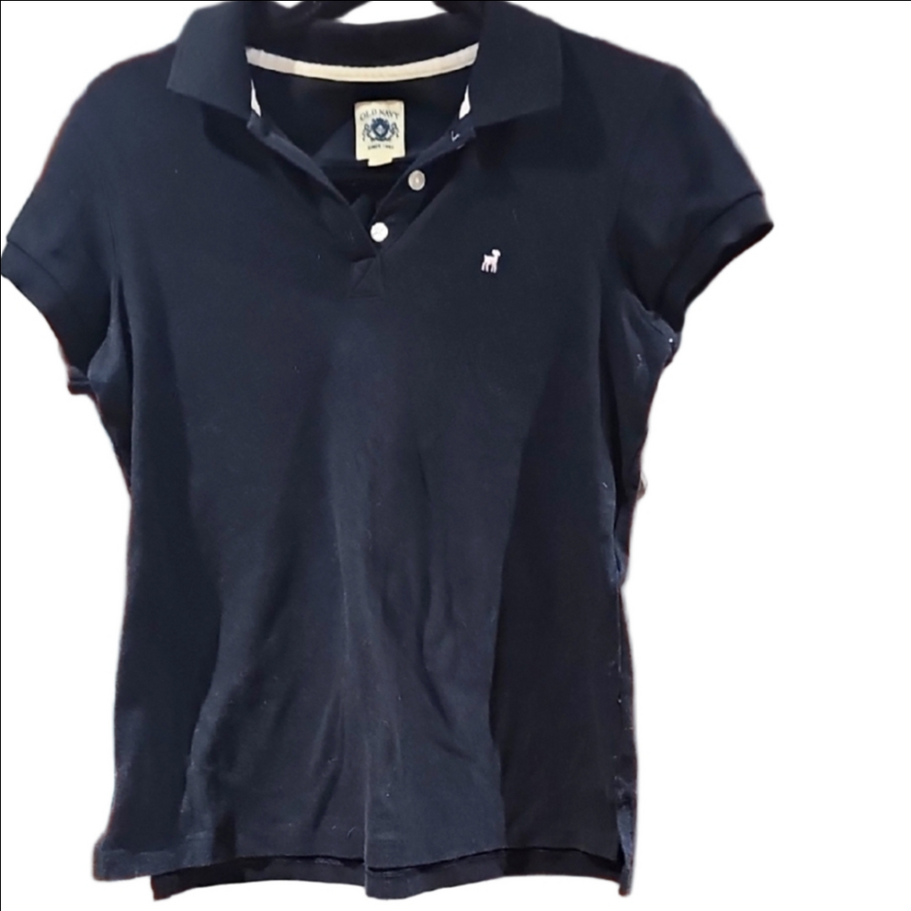 Old Navy Black Polo Shirt  Cap sleeves size small